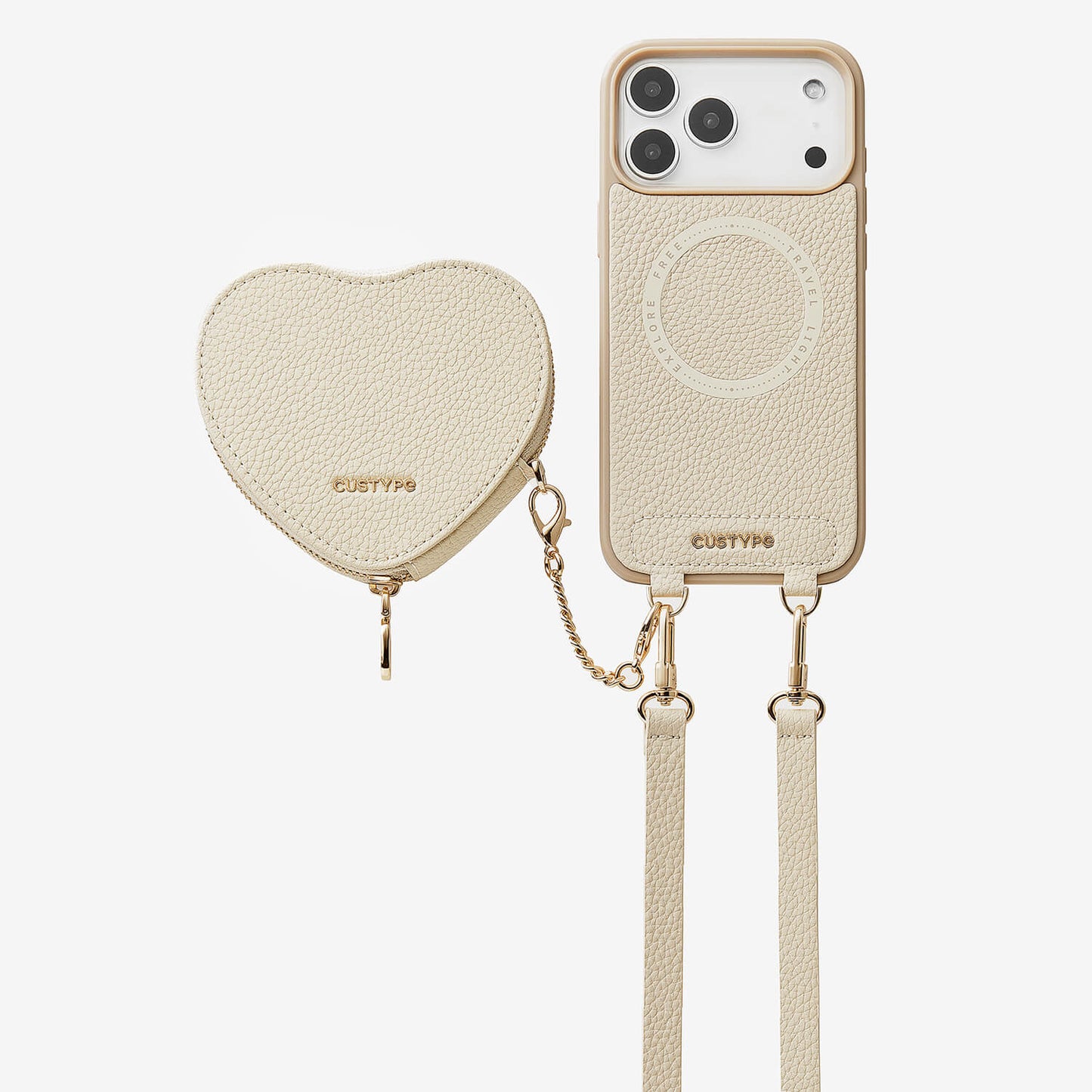 Heart Design Kit Sling Phone Case with Magnetic & Heart Pouch