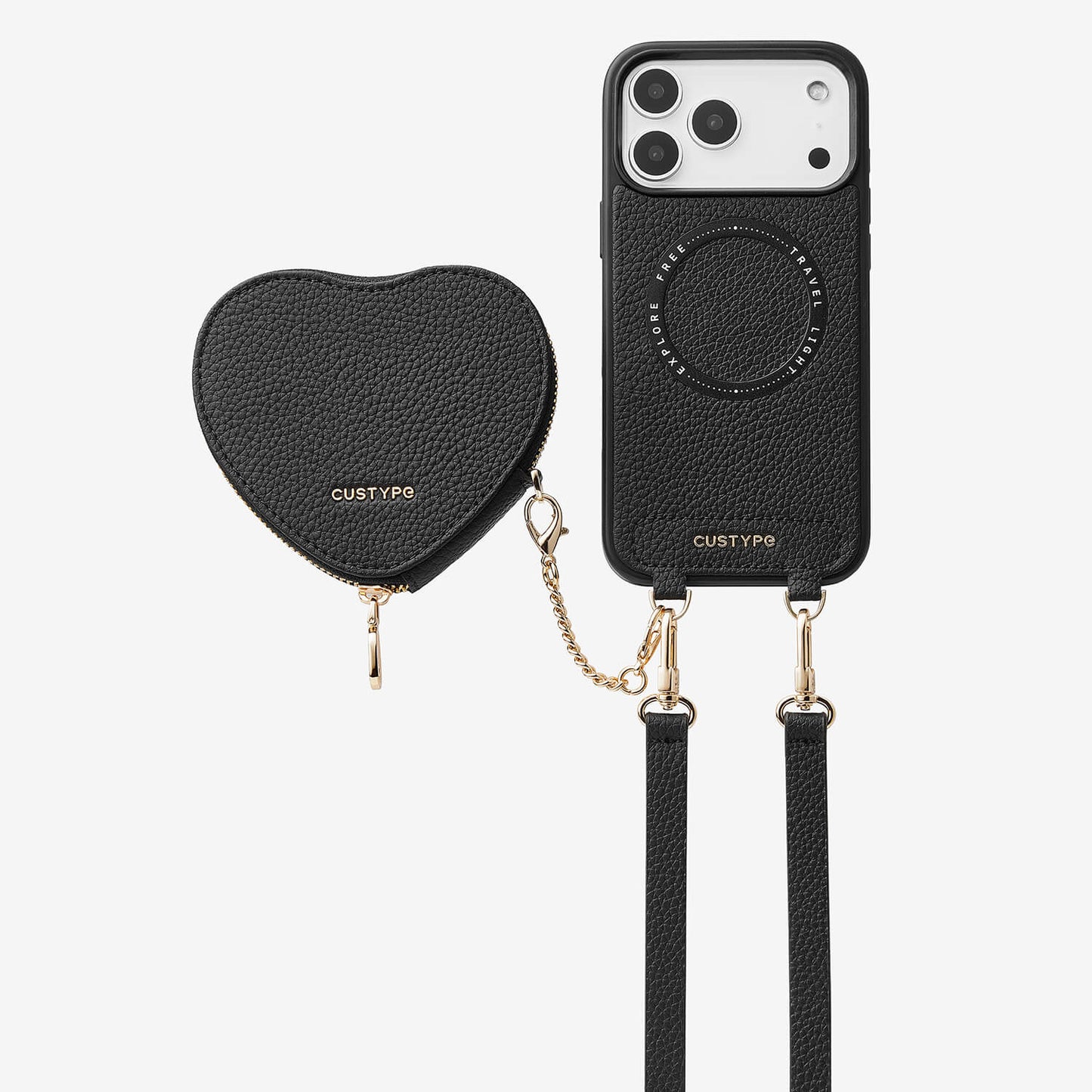Heart Design Kit Sling Phone Case with Magnetic & Heart Pouch