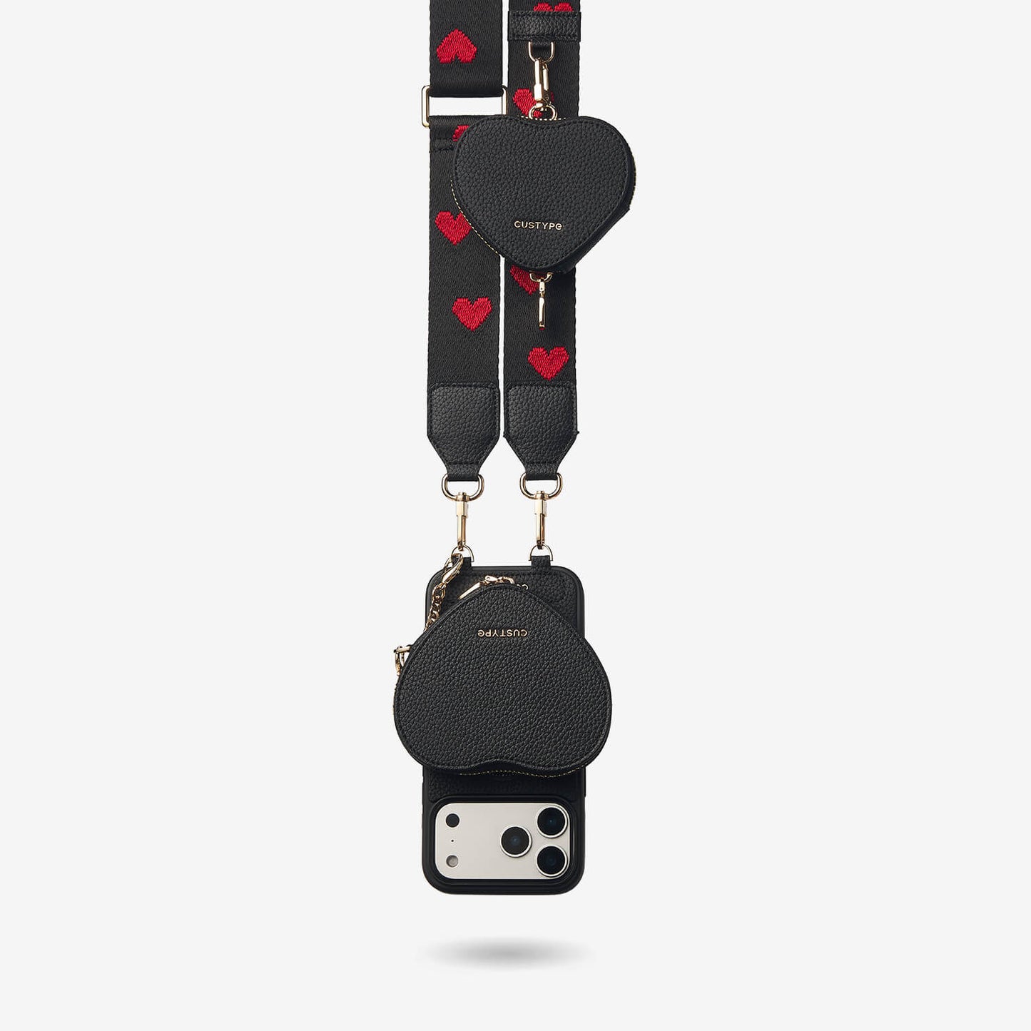 Heart Design Kit Sling Phone Case with Magnetic & Heart Pouch