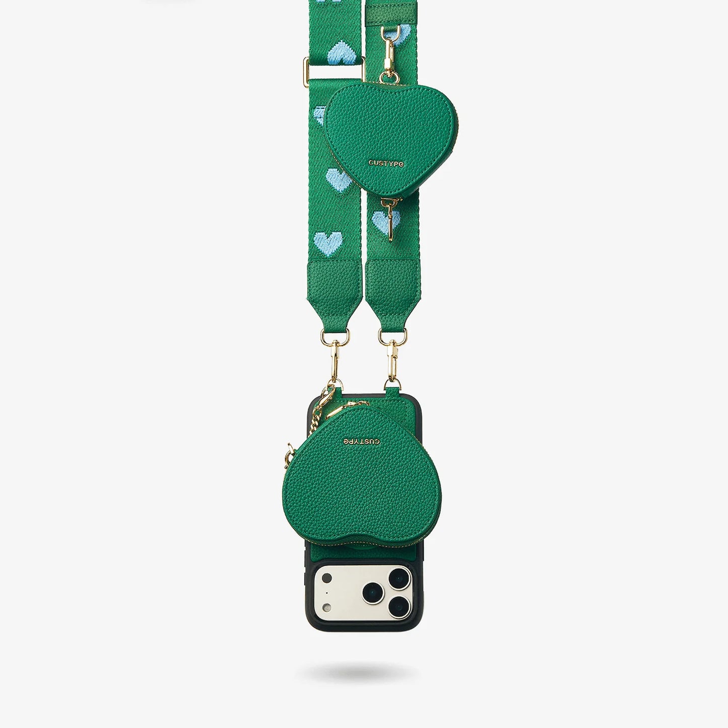 Heart Design Kit Sling Phone Case with Magnetic & Heart Pouch