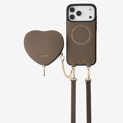 Heart Design Kit Sling Phone Case with Magnetic & Heart Pouch
