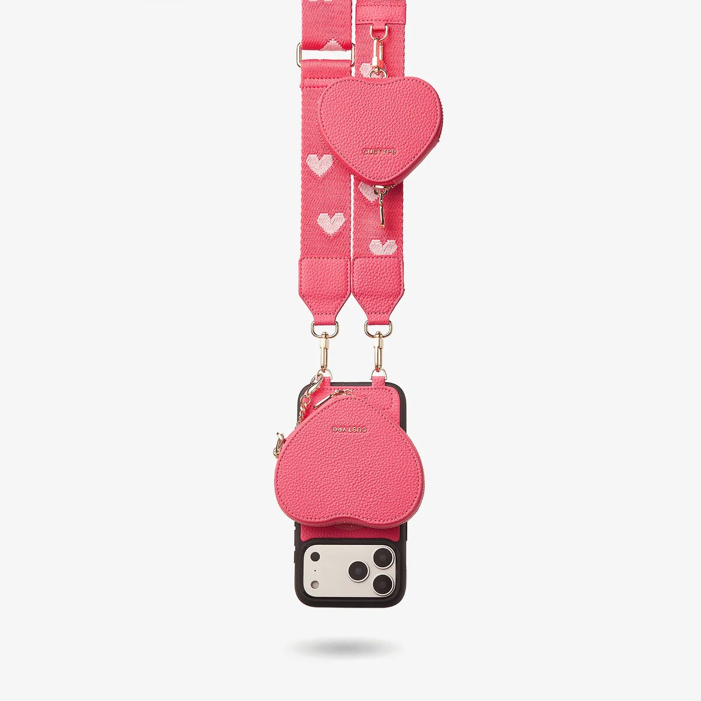 Heart Design Kit Sling Phone Case with Magnetic & Heart Pouch