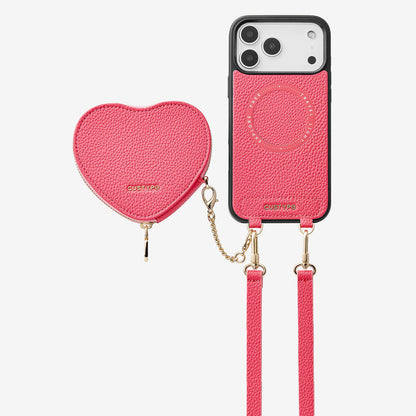 Heart Design Kit Sling Phone Case with Magnetic & Heart Pouch
